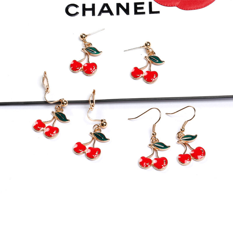 Alloy Red Cherry Earrings (Minimo de Compra 2) MIC-QiR020