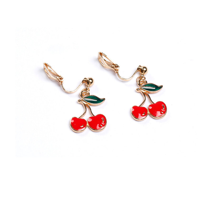 Alloy Red Cherry Earrings (Minimo de Compra 2) MIC-QiR020