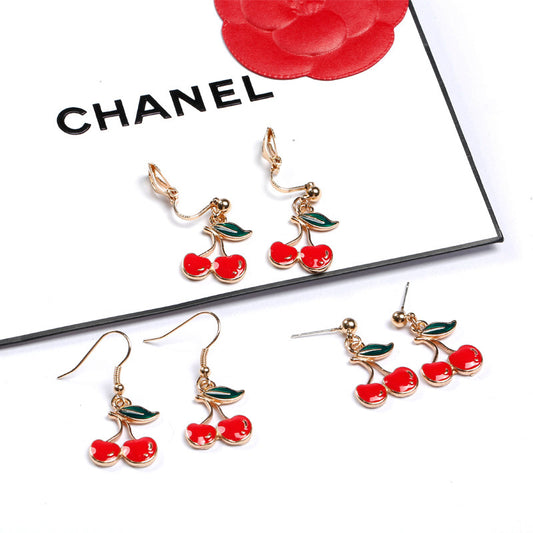 Alloy Red Cherry Earrings (Minimo de Compra 2) MIC-QiR020