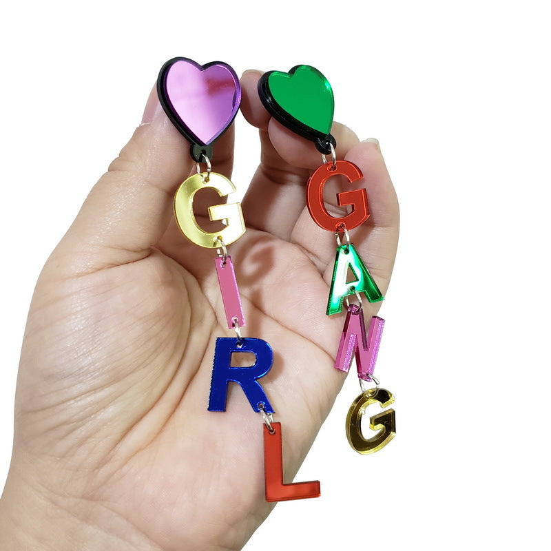 Acrylic Colored English Letter Earrings MIC-XueP073