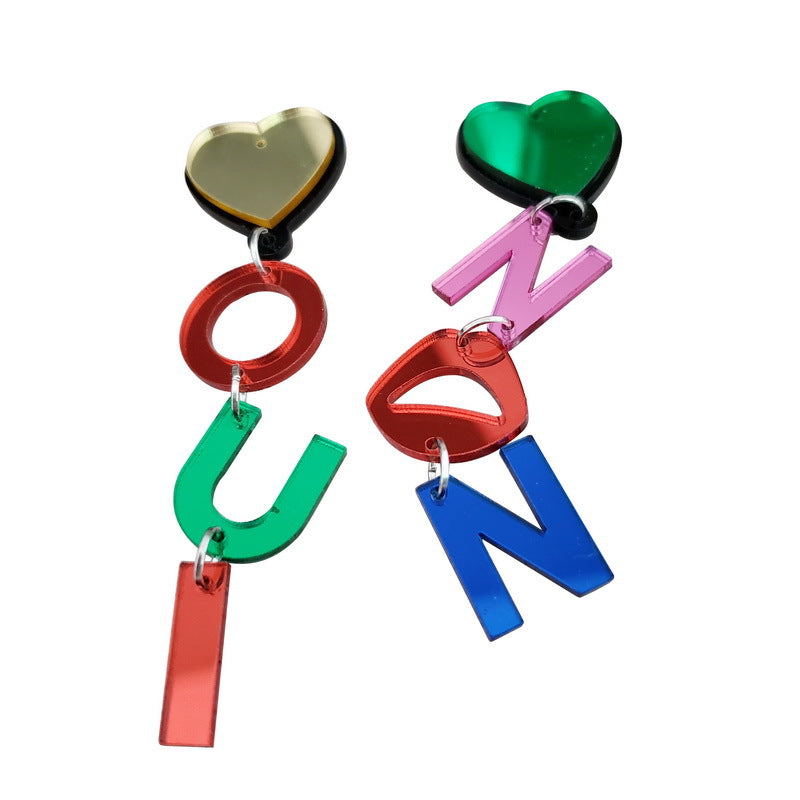 Acrylic Colored English Letter Earrings MIC-XueP073