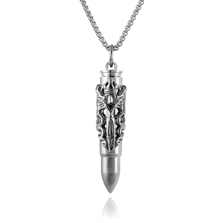 Necklaces Stainless Steel Double Dragon Sword Bullets Men Openable GSSZH002