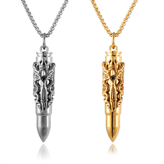 Necklaces Stainless Steel Double Dragon Sword Bullets Men Openable GSSZH002