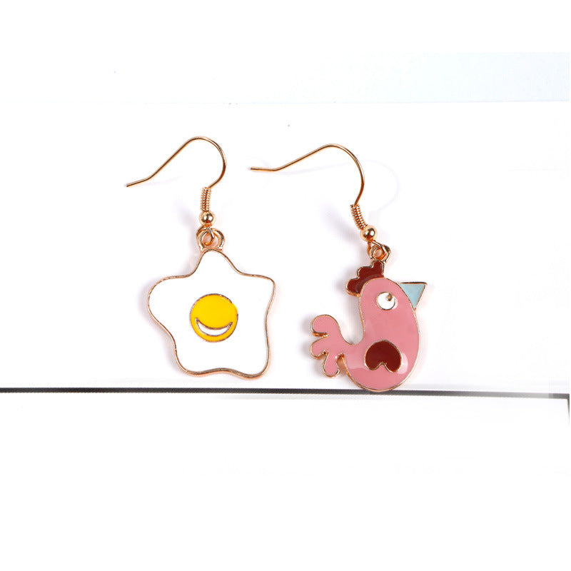 Alloy Asymmetric Chicken Earrings (Minimo de Compra 2) MIC-QiR021