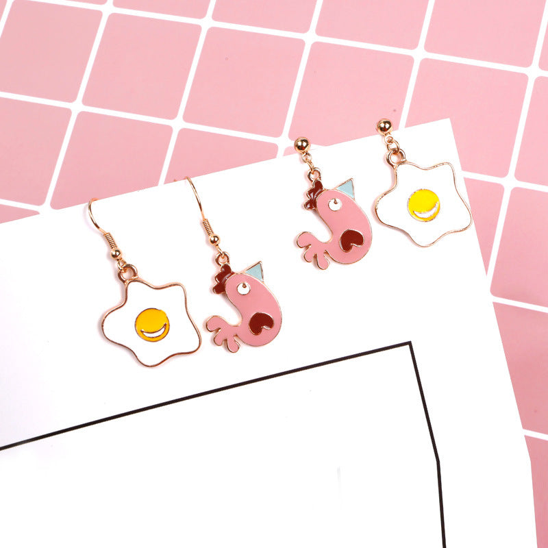 Alloy Asymmetric Chicken Earrings (Minimo de Compra 2) MIC-QiR021