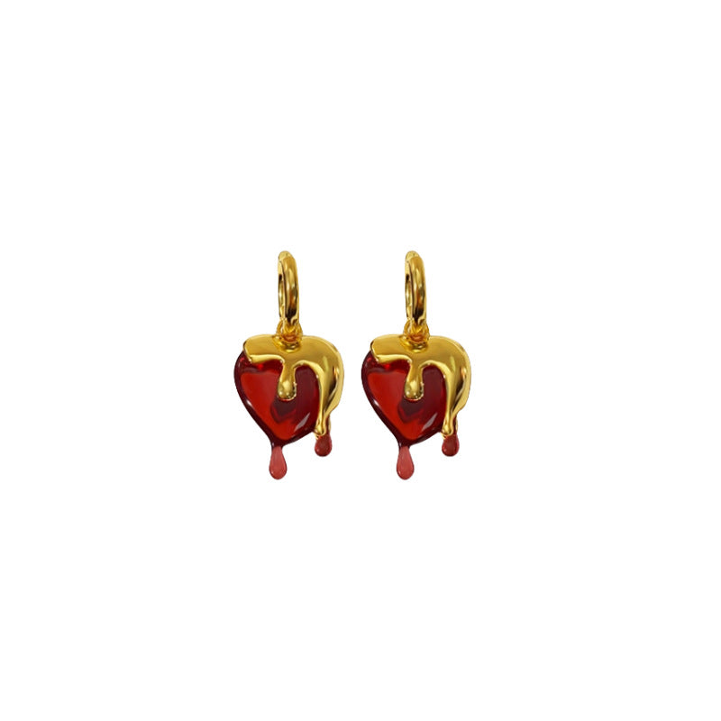 Acrylic red heart earrings (Minimo de Compra 2) MIC-LuM001