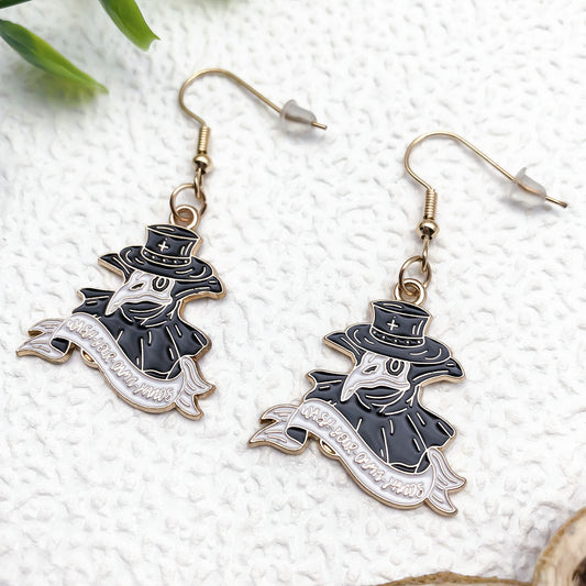 Alloy Halloween Crow Wizard Magic Hat Earrings (Minimo de compra 5) MIC-OuL013