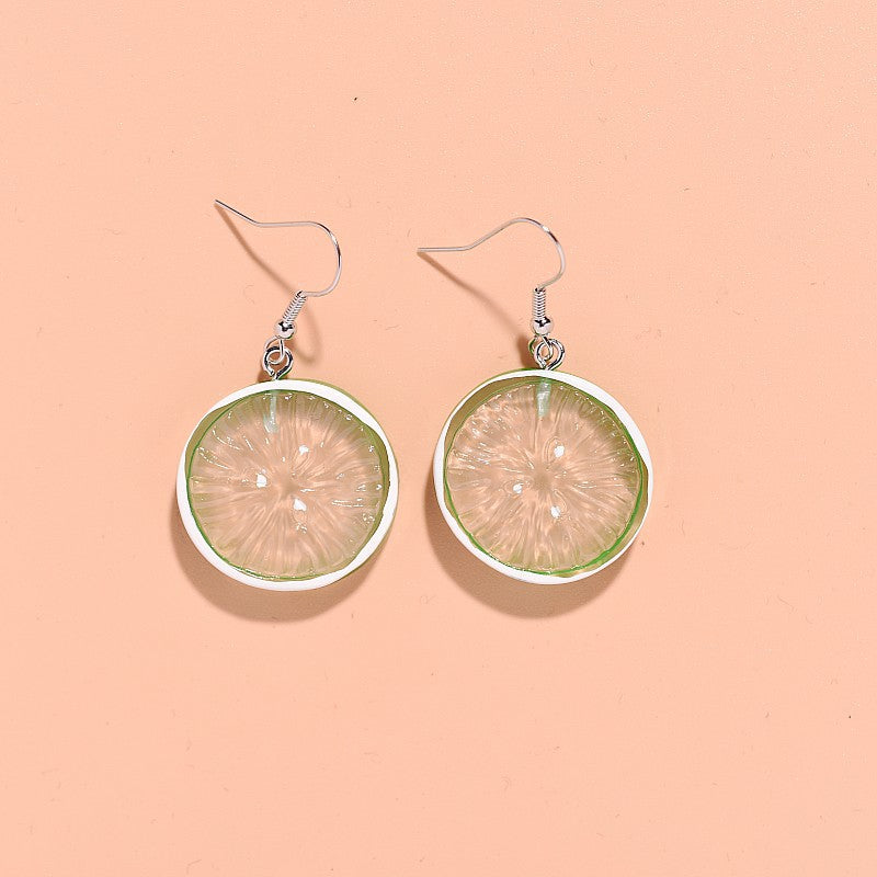 Resin Orange Lemon Slice Earrings MYA-XunT016