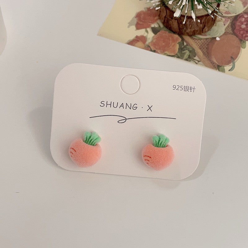 Acrylic flocked cute earrings (Minimo de Compra 2) MYA-ShuangX032