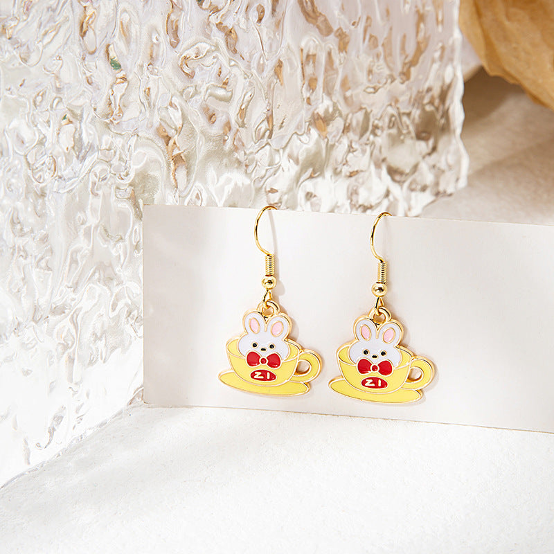 Alloy Panda Fruit Earrings MIC-MDD170