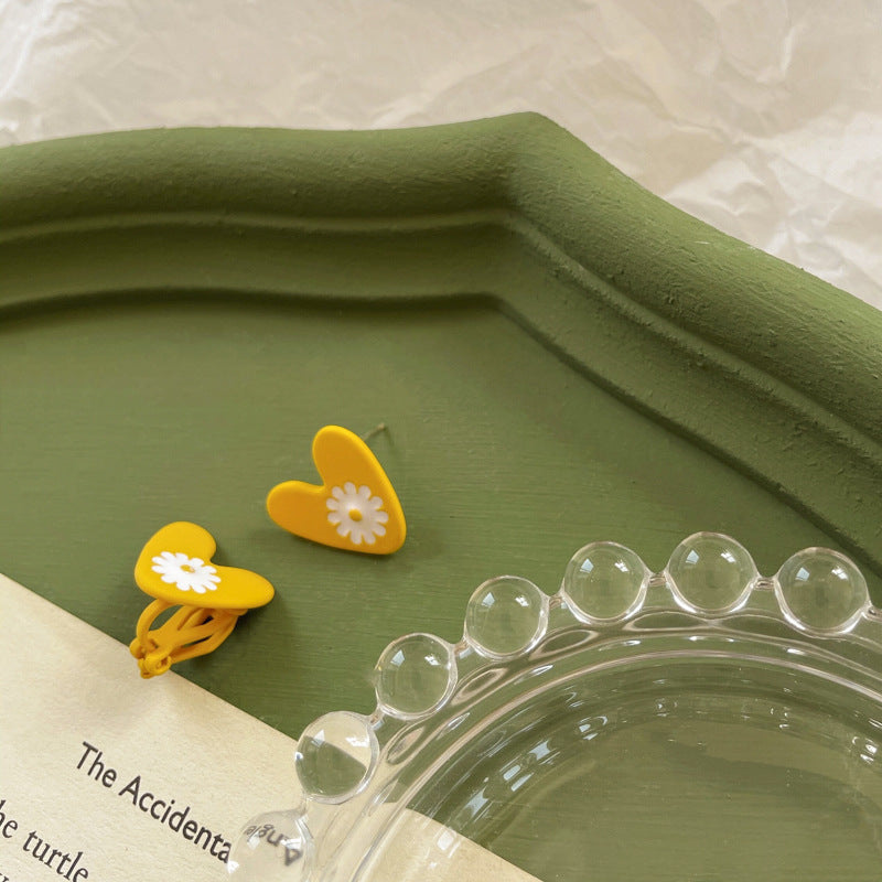 Alloy yellow flower ear clip (Minimo de Compra 2) MIC-ShangY015