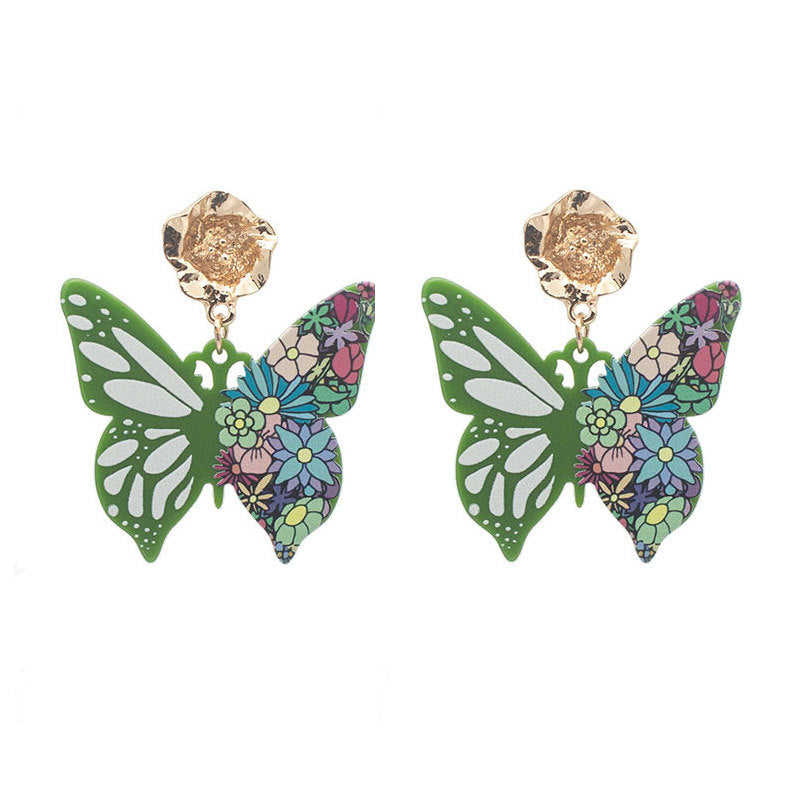 Acrylic New Butterfly Earrings (Minimo de Compra 12) MIC-QiuS003