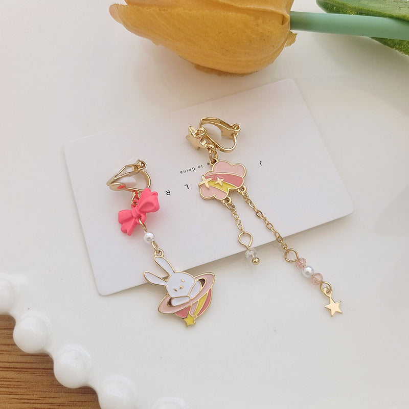 Alloy pink magic hat earrings (Minimo de Compra 2) MIC-BLD053