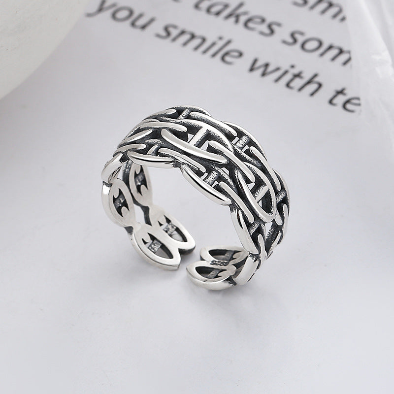 S925 Sterling Silver Pig Nose Ring US-YTH006