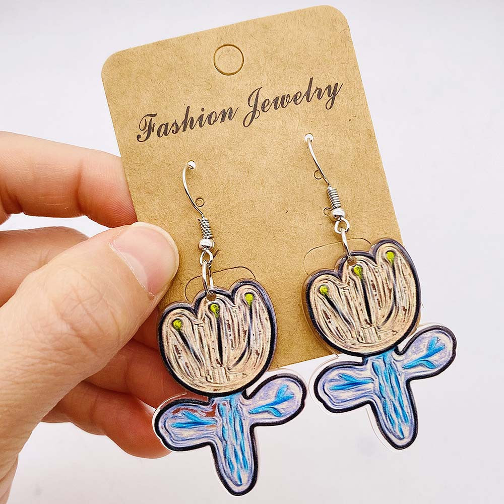 Acrylic Flower Earrings (Minimo de Compra 2) MIC-ChenY028