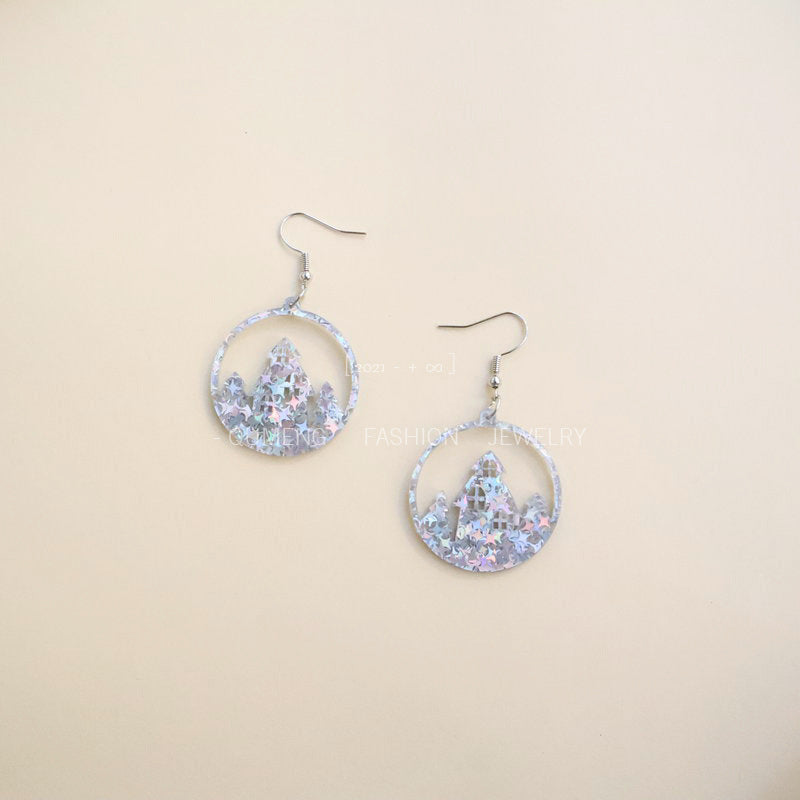 Acrylic Star Snowflake Earrings MIC-OuG087