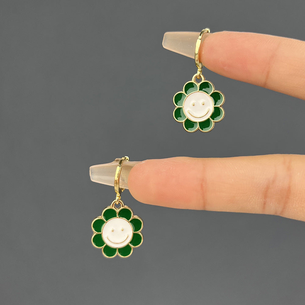 Acrylic Sunflower Earrings (Minimo de compra 2) MIC-YiD034