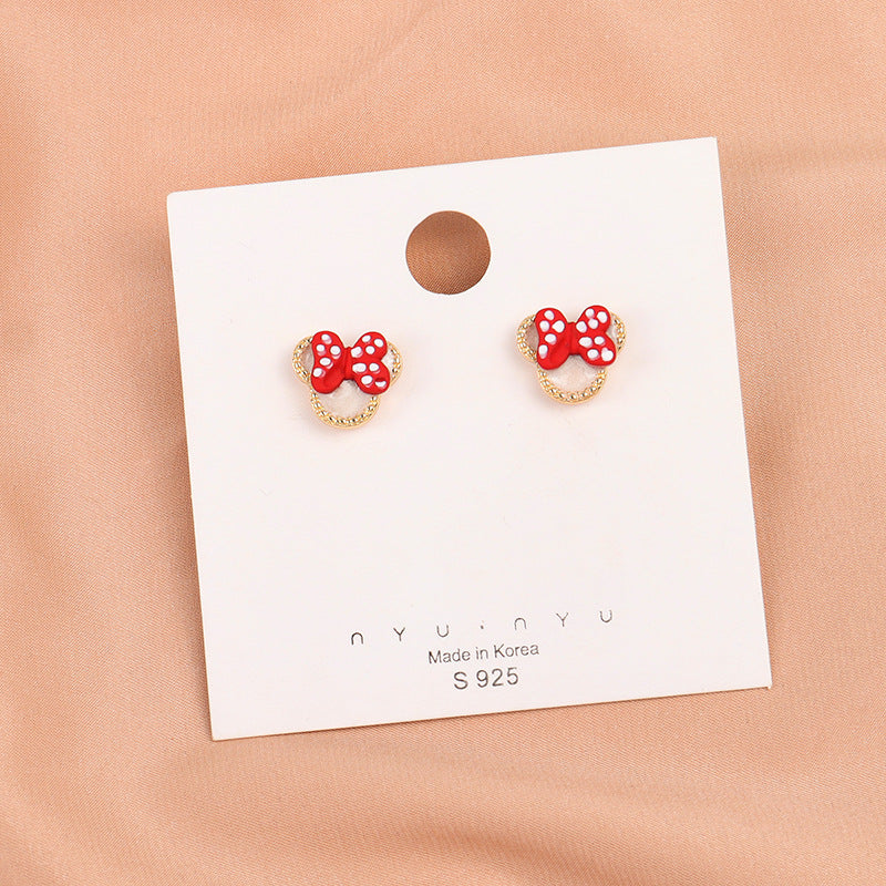 Alloy red bow earringsMIC-LSY033