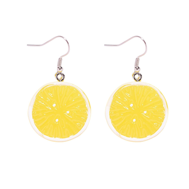 Resin Orange Lemon Slice Earrings MYA-XunT016