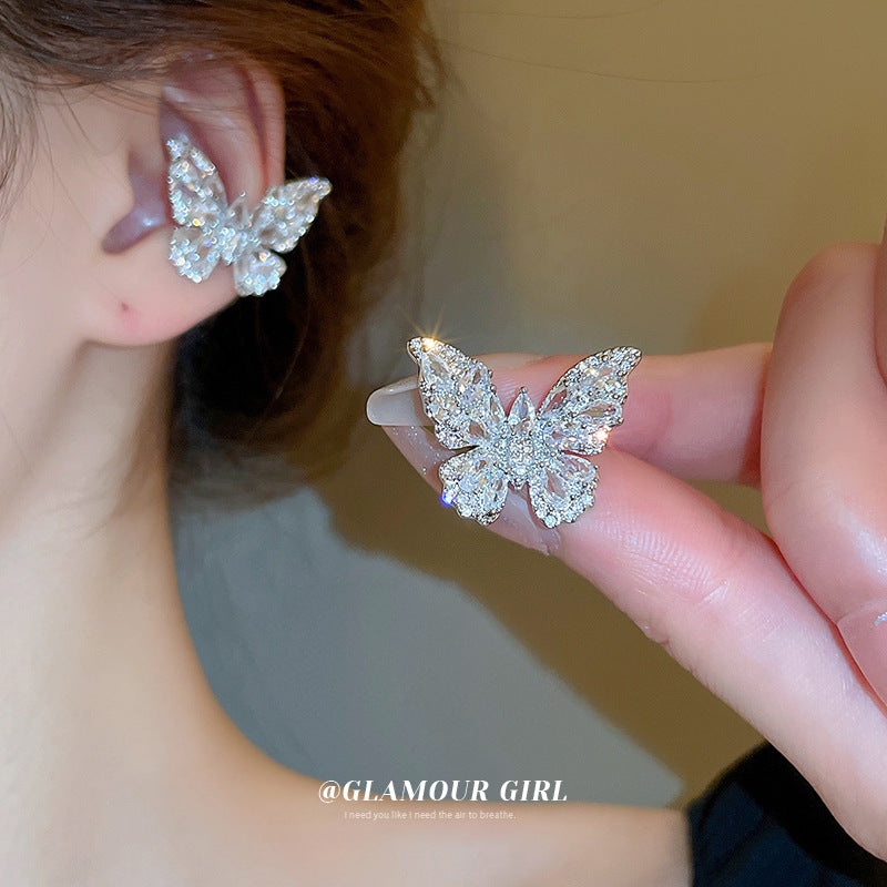 Alloy butterfly zircon earrings (Minimo de Compra 2) MIC-BY011