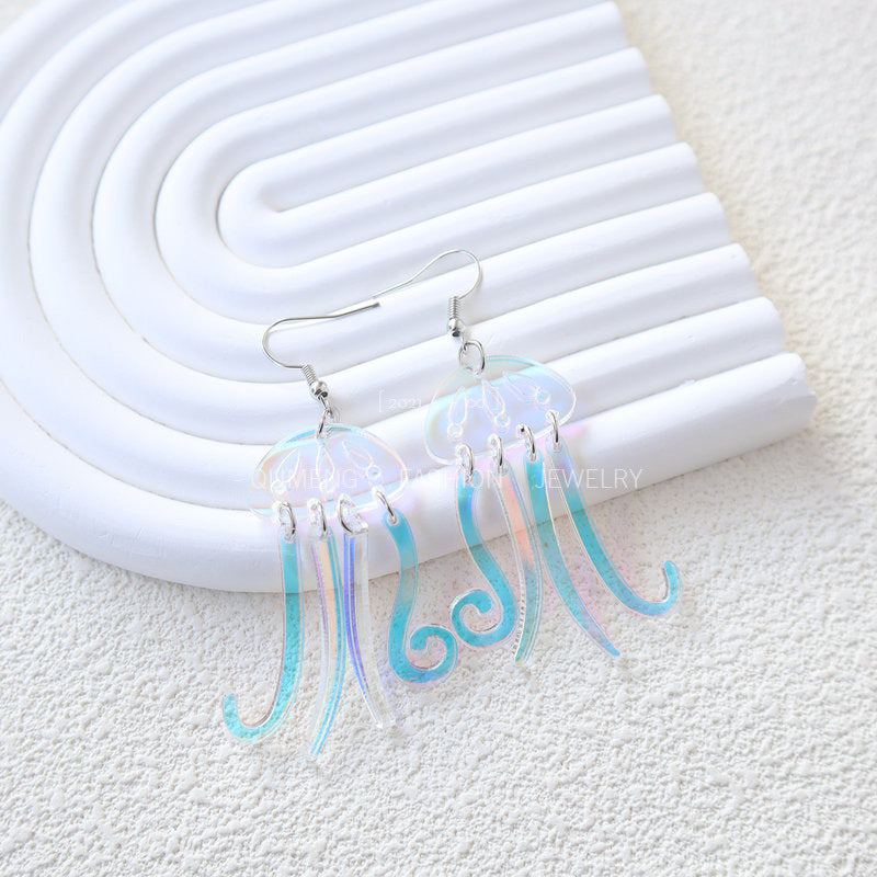 Acrylic Phantom Jellyfish Earrings MIC-OuG093