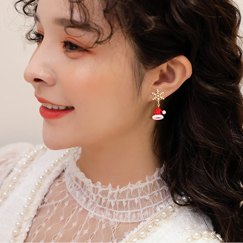 Alloy Asymmetric Snowflake Earrings (Minimo de Compra 2) MIC-DuoL005