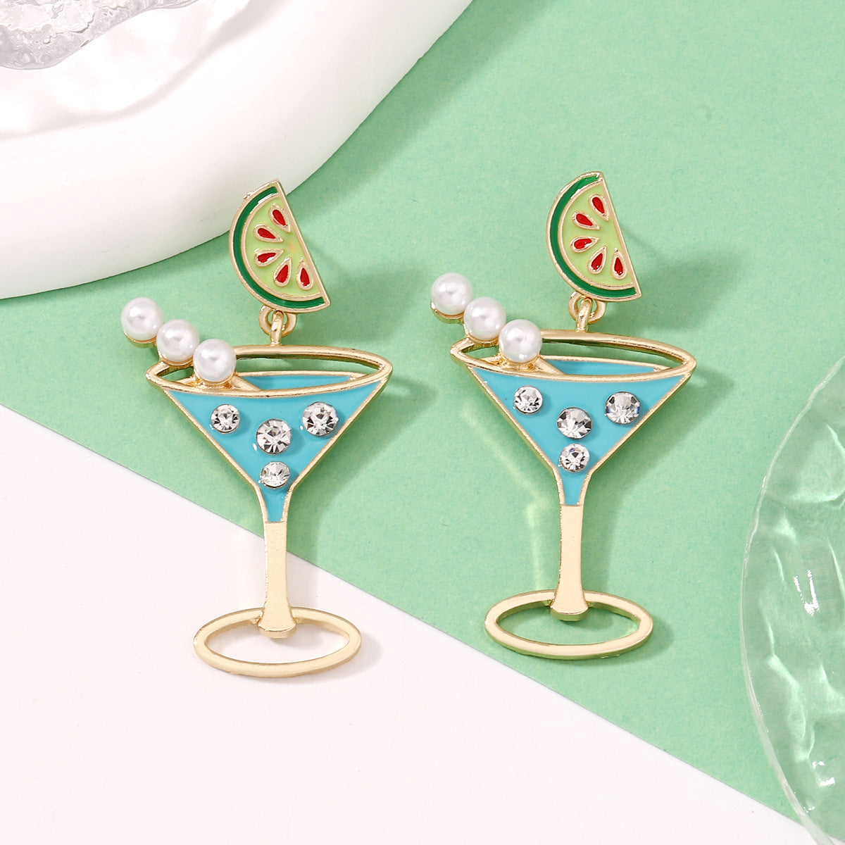 Alloy multi-color high legged cup earrings MYA-YueL016