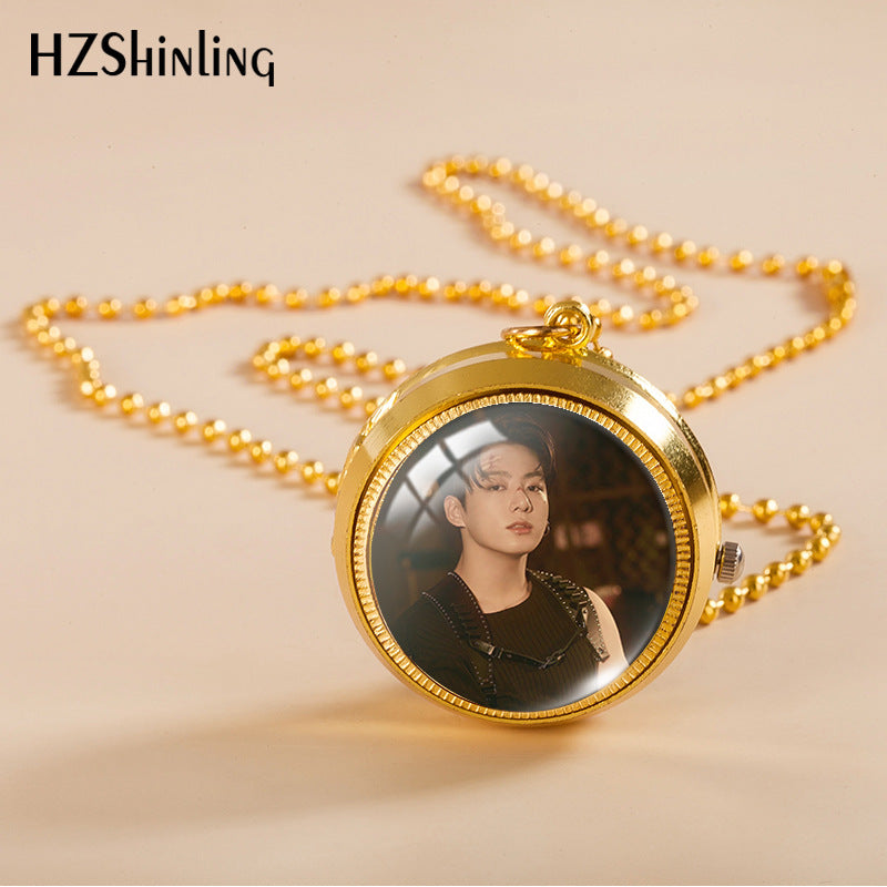 Alloy Time Gem Pocket Watch Necklace MIC-XiangL029