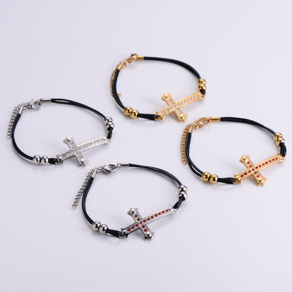 Stainless Steel Cross Bracelet Minimo de compra 3  MIC-AML006