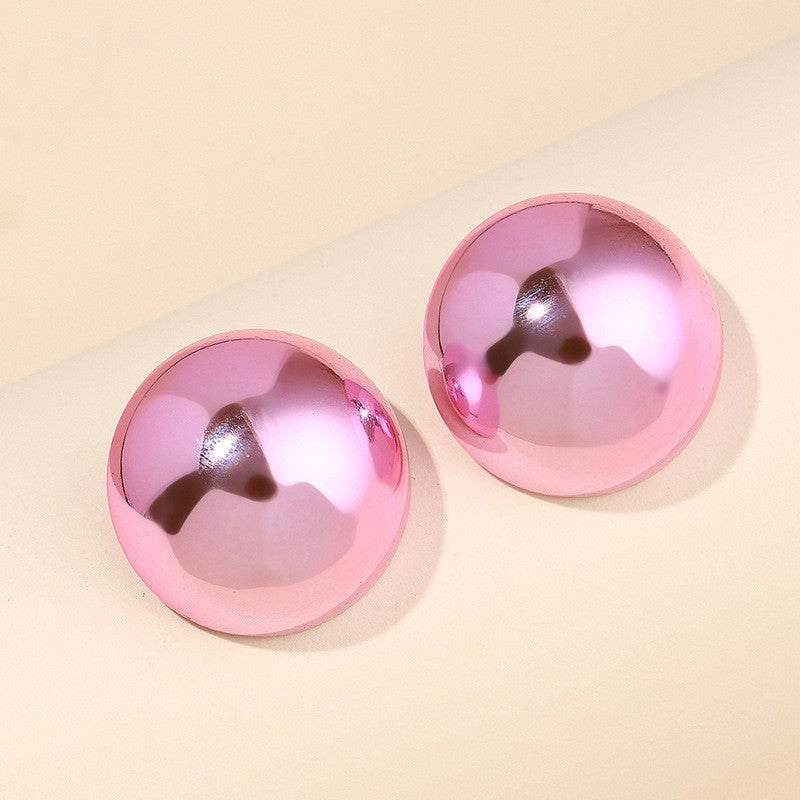 Alloy Candy Color Half Round Earrings (Minimo de Compra 2) MYA-ShangH012