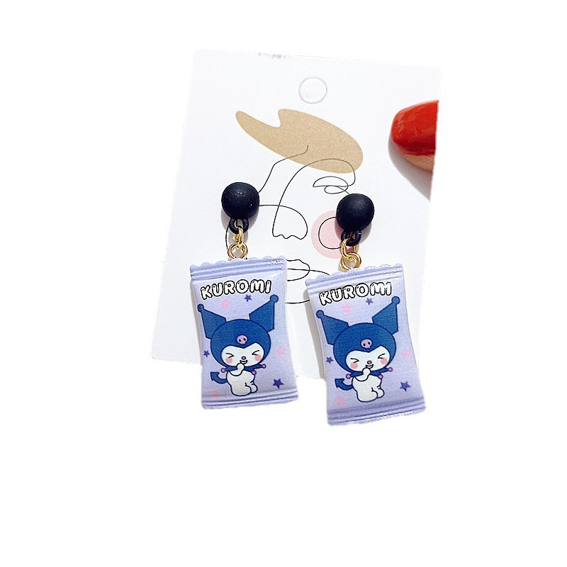 Mini Simulation Candy Silver Earrings Cartoon XingJ010