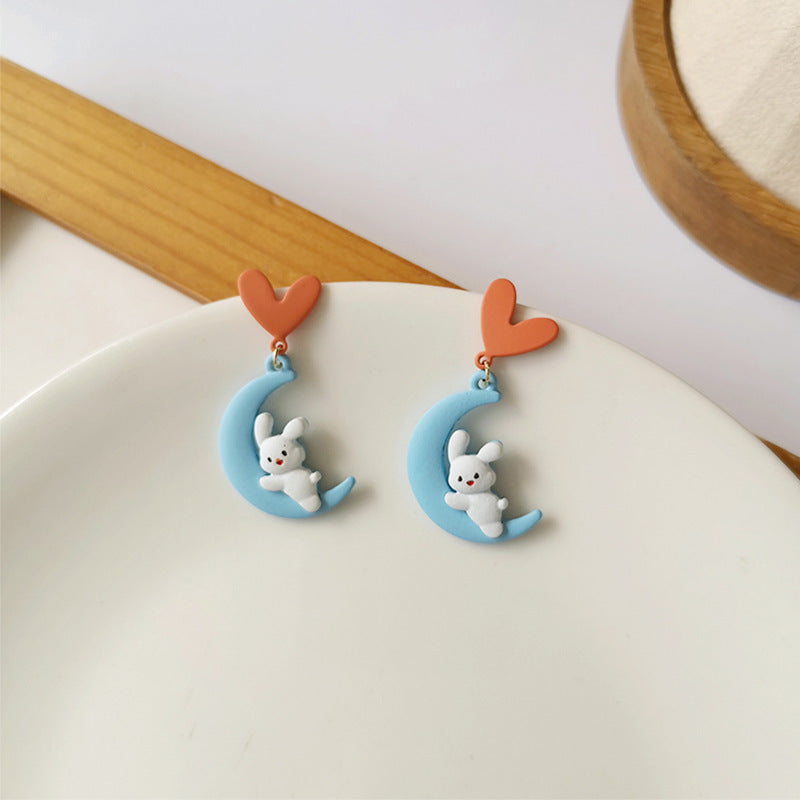 Alloy Love Moon Rabbit Earnails MIC-XiM014