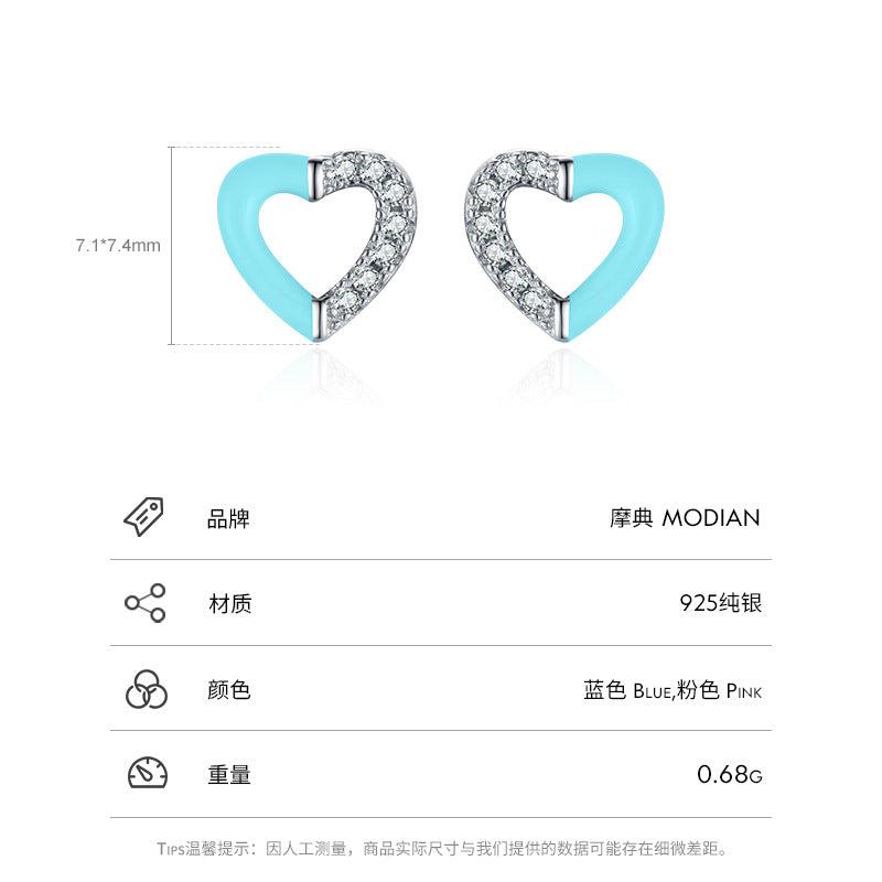 S925 silver micro-set mosaic heart-shaped bracelet MIC-MoD010