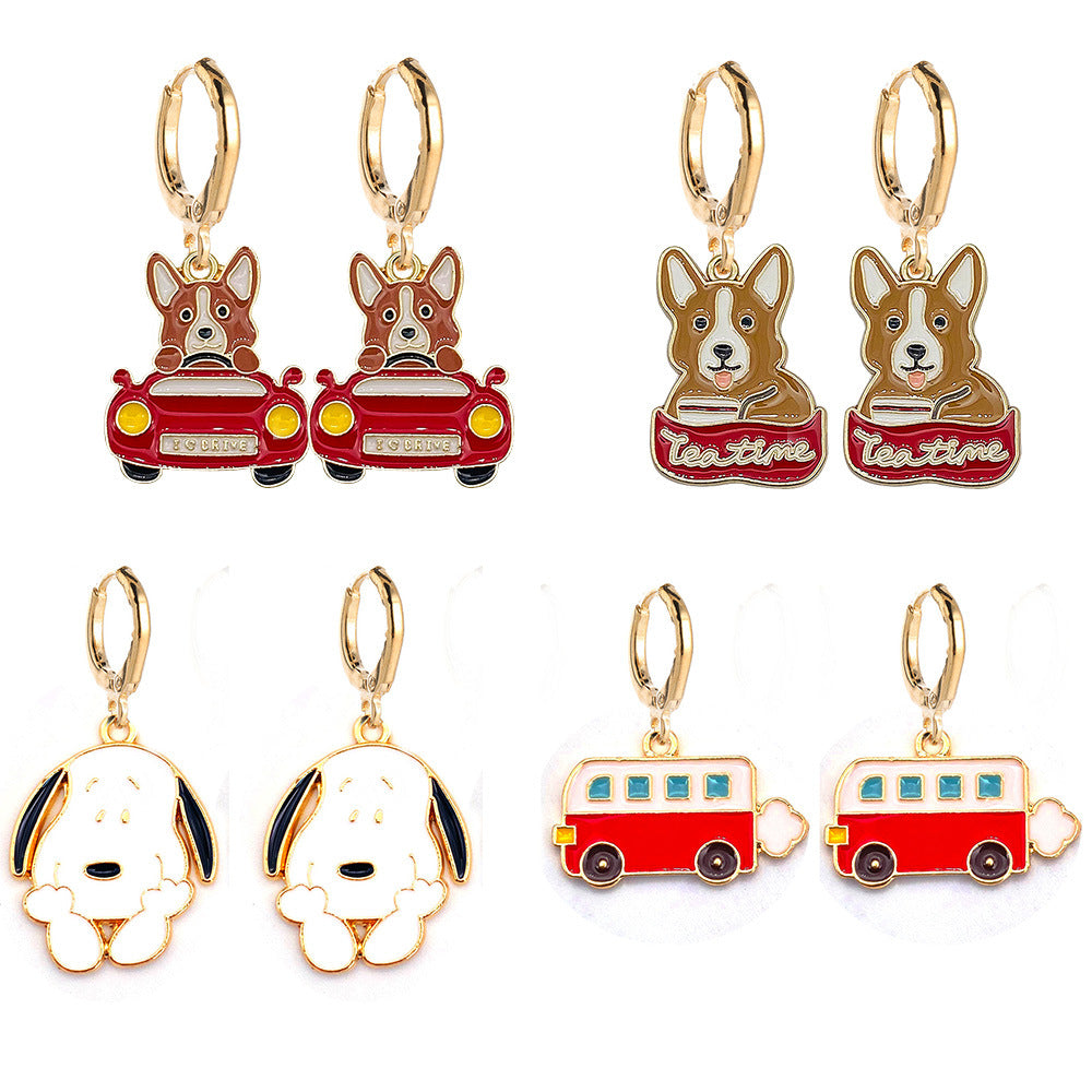 Alloy car puppy earrings MIC-ChenY002