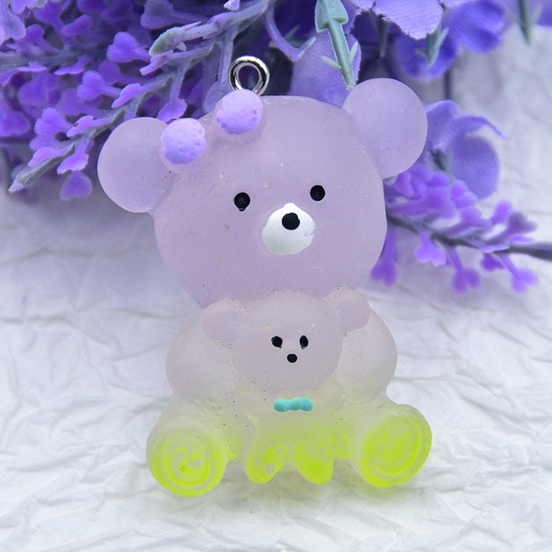 Resin cute bow teddy bear accessories MYA-ZhiB021