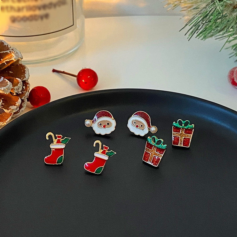 Alloy Drop Oil Santa Claus Earrings (Minimo de Compra 2)  MIC-YingH010