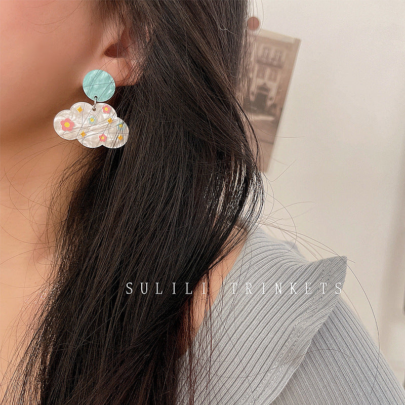 Alloy Colored Flower Earrings MIC-BeiL037