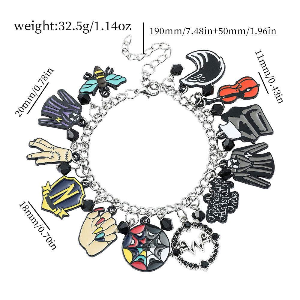 Alloy Black Wednesday Bracelet (Minimo de Compra 4) MIC-BoS014