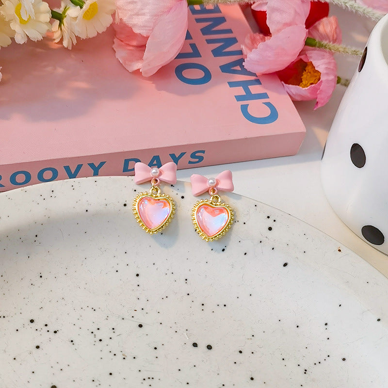 Alloy macaron pink earrings (Minimo de Compra 5) MIC-JiuY062