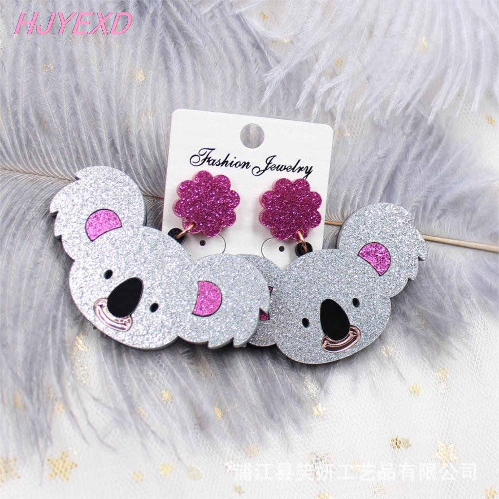 Acrylic Christmas Hat Koala Earrings (Minimo de compra 5) MYA-XiaoY024