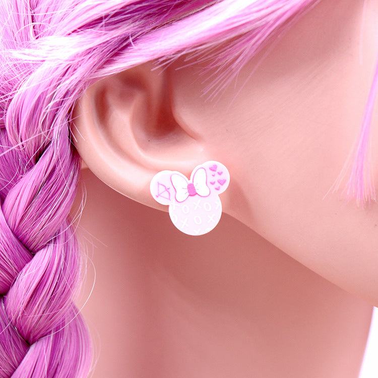 Acrylic love bow earrings Minimo de compra 5 MIC-XiaoY009