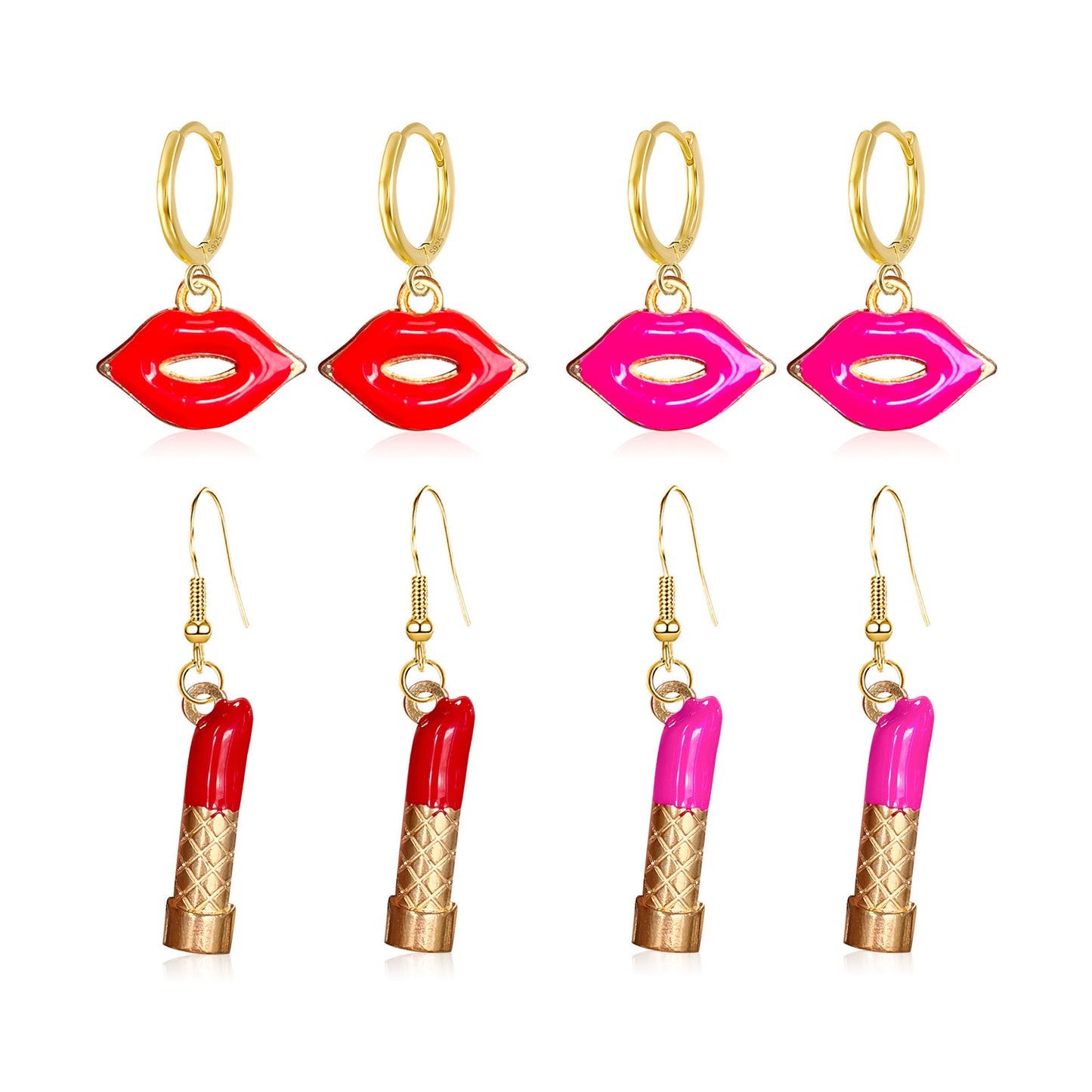 Acrylic Mini Red Lip Lipstick Earrings (Minimo de Compra 2) MYA-YunXi005