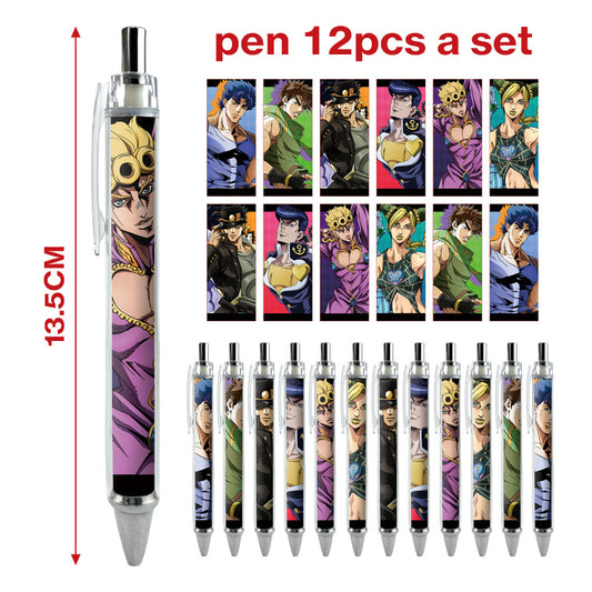 12pcs/pack cartoon character touch neutral pen ManC002