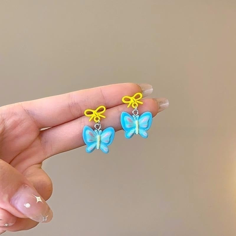 Alloy colored butterfly earrings (Minimo de Compra 2) MIC-XingS008