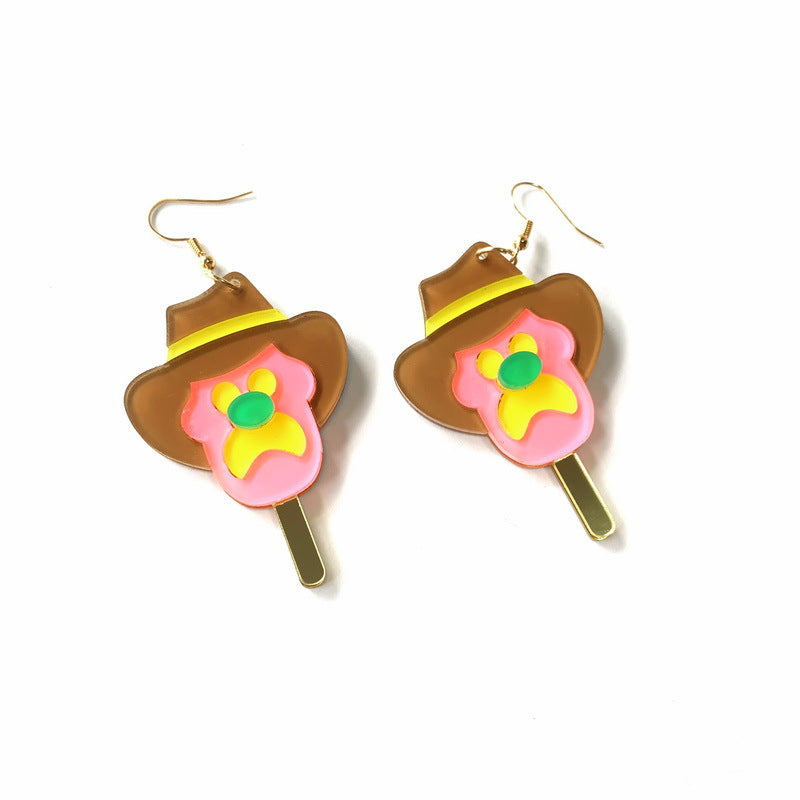 Acrylic Pizza Ice Cream Earrings MIC-XueP118