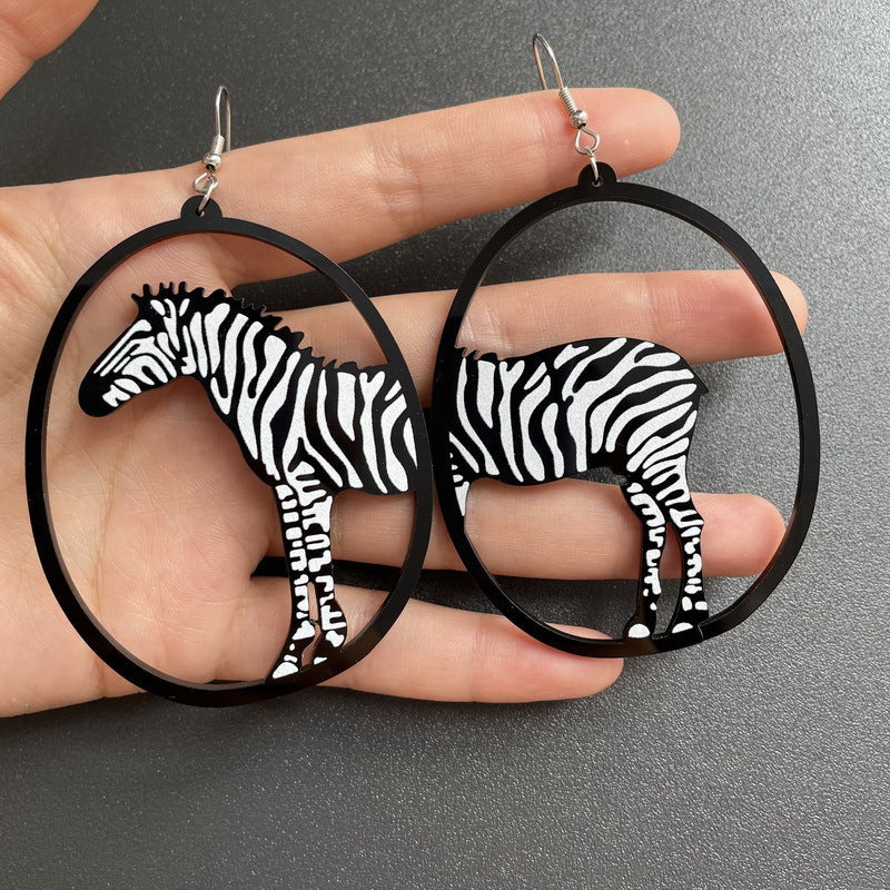 Earrings Acrylic Irregular Shape Character Animals Xuep057