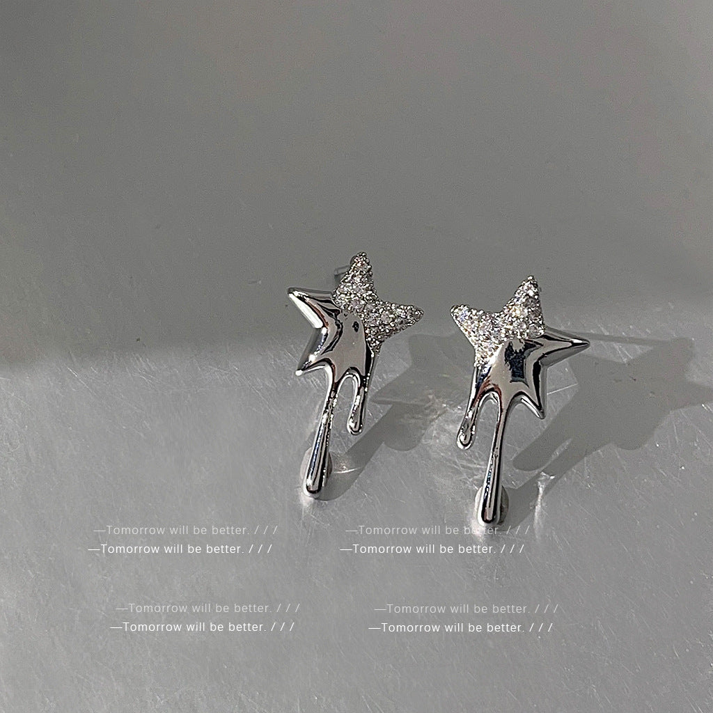 Alloy Star Zircon Earrings (Minimo de Compra 2) MIC-ErY012