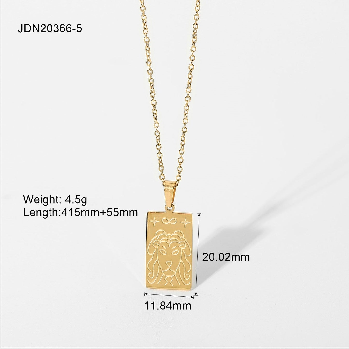 Stainless Steel Gold Plated Tarot Necklace MIC-JieD014