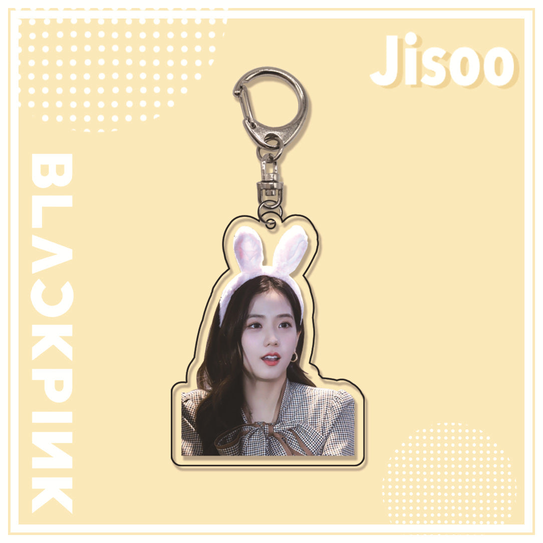 Acrylic pink ink double-sided blackpink keychain (Minimo de Compra 2)  MIC-ManM011