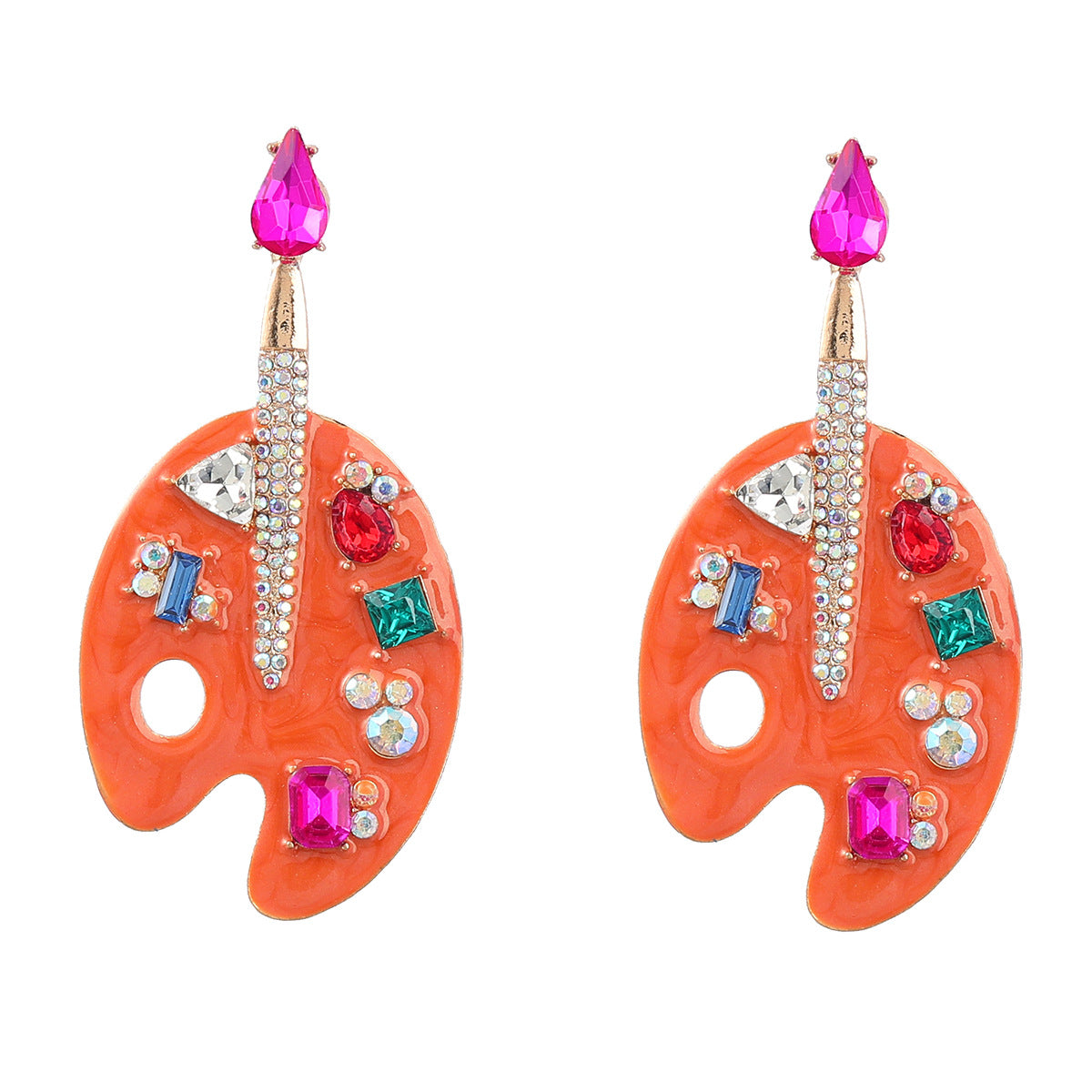 Alloy cartoon color palette ear studs MIC-JiuL008